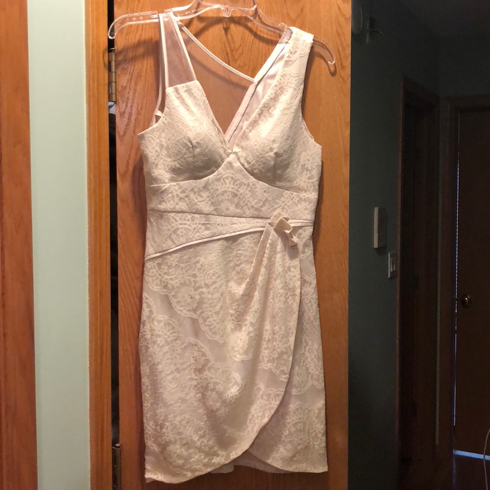 Cream lace mini dress
